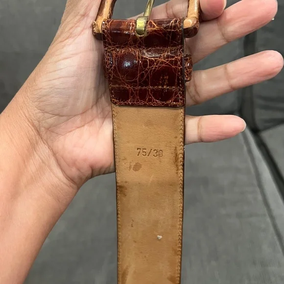 Mauro Volponi Crocodile Leather Belt display picture 3